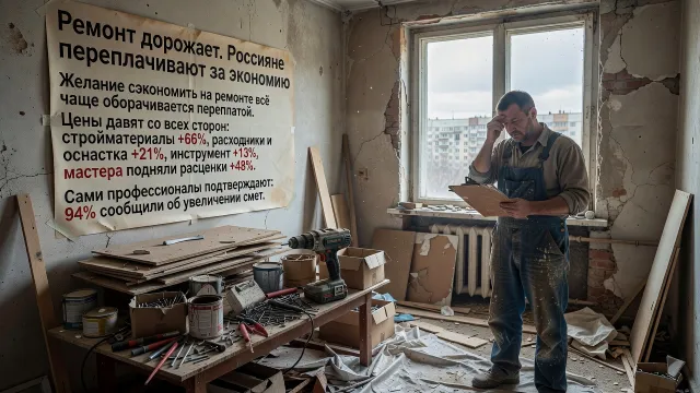 Ремонт дорожает. Россияне переплачивают за экономию